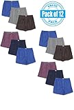 Classic Men's 12 Pack Classics Full Cut Cotton Boxer Shorts