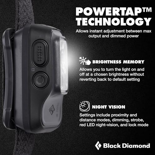 BLACK DIAMOND Spot 400-R Rechargeable Headlamp | 400 Lumens, Dimmable | Micro-USB Charging | Waterproof & Compact | Camping, Hiking, Running | Graphite