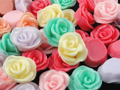 24pcs Resin Roses Flatback the Buttons Embellishments Scrapbooking DIY