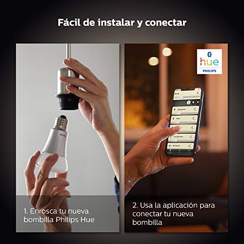 Philips-Hue-Pack-de-2-Bombillas-Inteligentes-LED-GU10-con-Bluetooth-Luz-Blanca-Clida-Compatible-con-Alexa-y-Google-Home