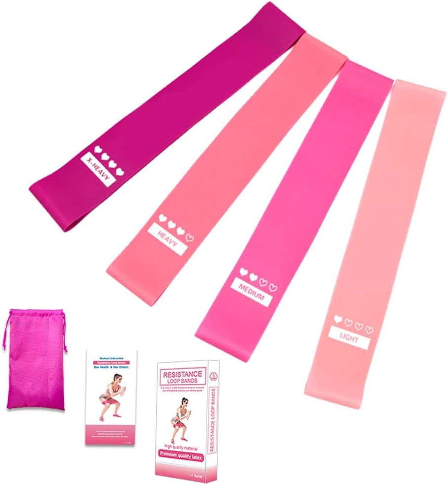 WXK Exercise Yoga Resistance Bands Workout Resistance Bands Fitness Elastic Stretch Strap Elastic Yoga Leg Strength Flexibility Exercise Band Elastic Stretch Strap, For Fitness（4pcs）