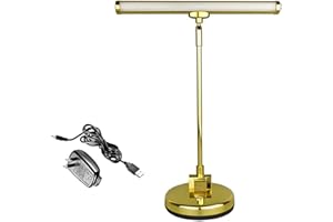 Vantone LED Piano Light for Upright Pianos - Durable Aluminum Alloy Desk Lamp for Sheet Music Illumination Reading Studying Working (Gold Glossy)