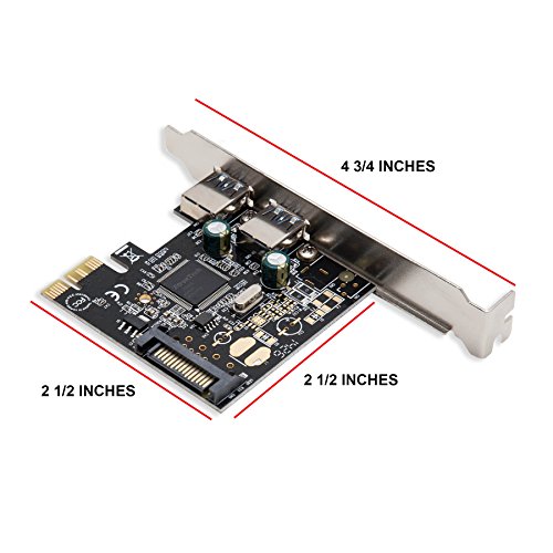 I/O Crest 2 Port USB 3.0 PCIe 2.0 x1 Card Components SD-PEX20158