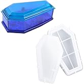 JMSWENJUAN Halloween Coffin Mold Resin Craft DIY Handmade Jewelry Making Tools Coffin Box Storage Box Silicone Resin Art Mold Container