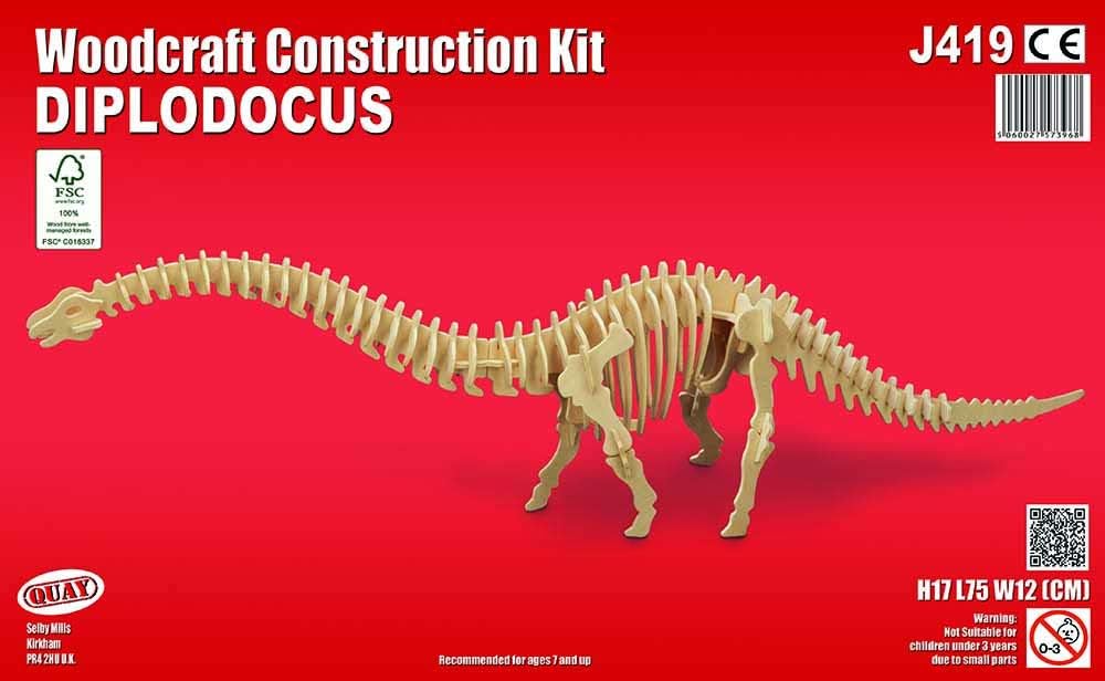 Quay Diplodocus Woodcraft Construction Kit FSC, Medium - Image 3