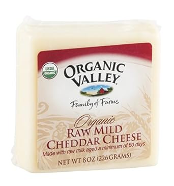 Amazon.com: Organic Valley Organic Raw Mild Cheddar Cheese, 8 Ounce