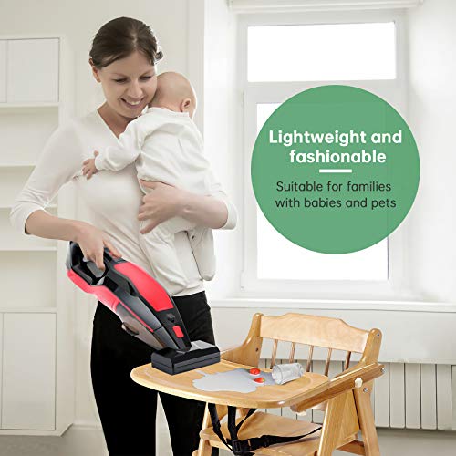 MANLI Handheld Vacuum Cleaner, Wet-Dry Cordless Hand Vac 9KPA,HEPA Filter Lightweight Vacuum for Car and Home Dust, Bread Crumbs,Cat Litter,Pet Hair and Spilled Milk and Liquids