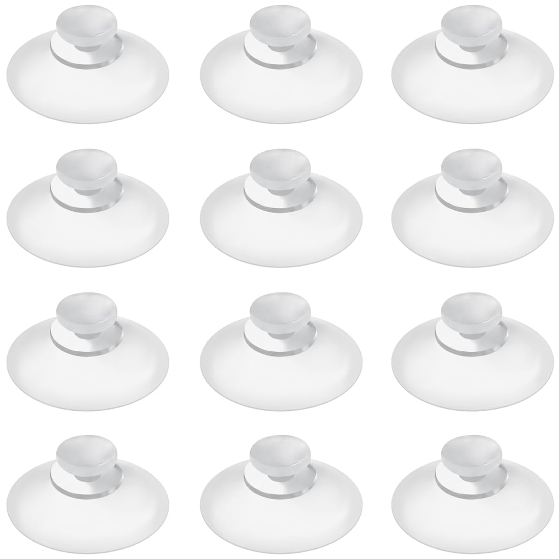 LuluEasy 12 Pieces 0.8 inch Mini Clear Suction Cups for Glass, Without Hooks Without Holes, Plastic Sucker Pads for Festival Decoration Home Organization Window Car