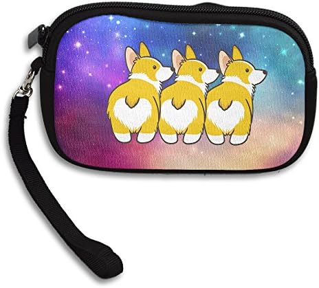 Funny Corgi Heart Butts Coin Purse Wallet Wristlet Pouch Coin Wallet Zipper Change Holder