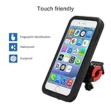 Zantec Bicycle Phone Mount with Waterproof Case Fully Enclosed Bike Phone Holder Fingerprint Identification Bracket Navigation Support For iPhone 7 Plus 5.5 Inch Black