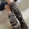 Yuhemii New Fashion Lange, gehaakte dameskous (kaki), beenwarmers voor de winter, warme leggingskous