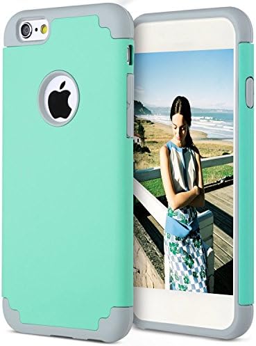 iPhone 6s, 6 Case, HLCT Slim Fit Thin, Soft Interior Silicone Bumper &amp; Hard PC Back, Shock-Absorption Hybrid Dual-Layer Cover for iPhone 6s, 6 (Green)
