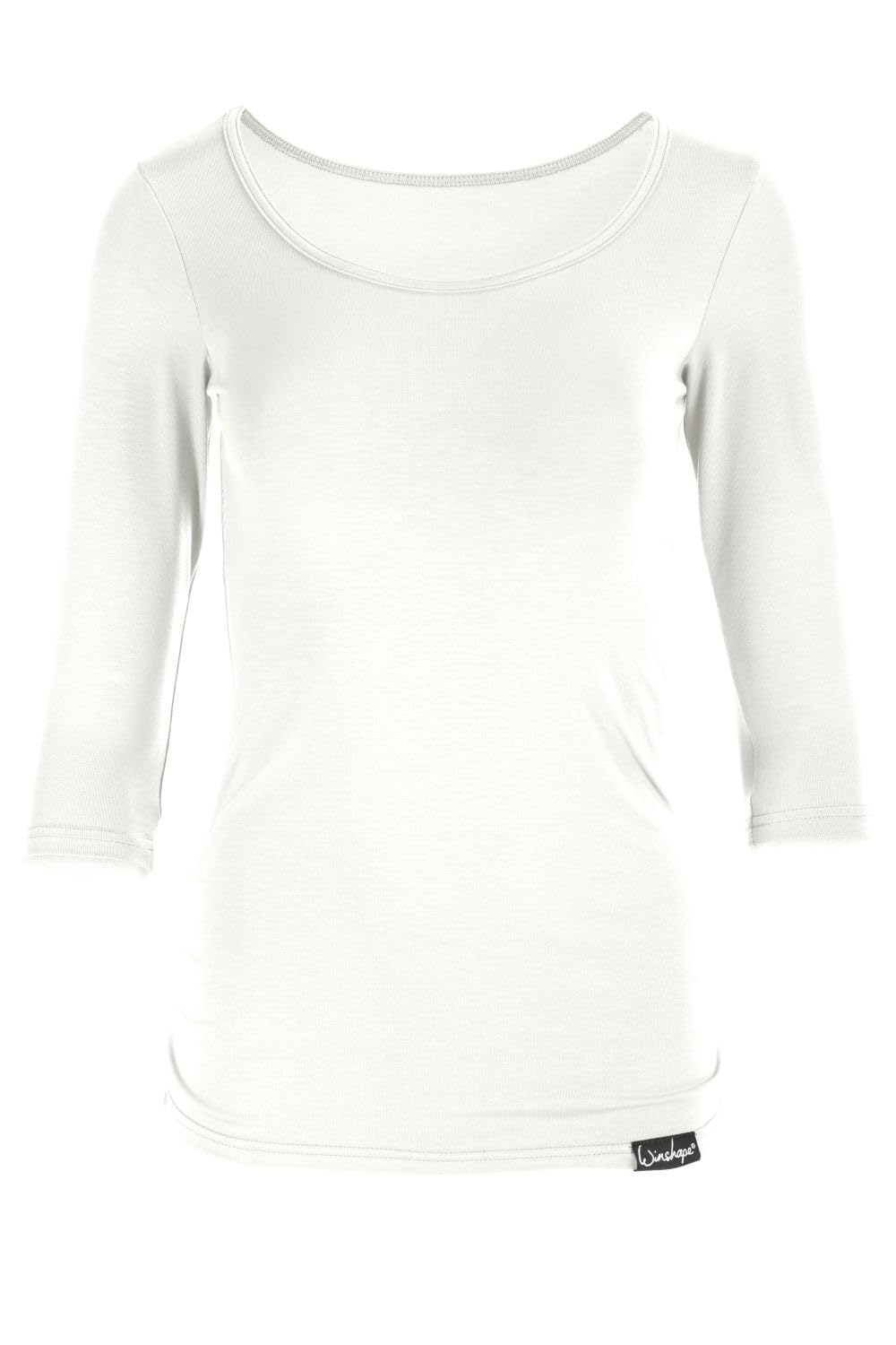 Winshape Women's Fitness Yoga Pilates 3/4-Sleeved Shirt WS4, Womens, Fitness Yoga Pilates Arm Shirt, White, Large