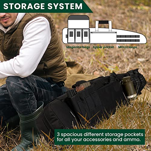 HUNTSEN 42" Soft Double Shotgun Rifle Case Long Gun Bag w/Padded Handle