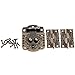 dophee 1Pc Decorative Embossing Box Hasp Latch Lock and 2Pcs Small Hinges with Mounting Screws for Jewelry Box Small Wooden Case Toy Box Chest Doll House Hardware Set