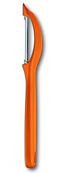 Victorinox Universalschäler mit Pendelklinge, Zackenschliff, Zweischneidig, Edelstahl, Spülmaschinengeeignet, orange