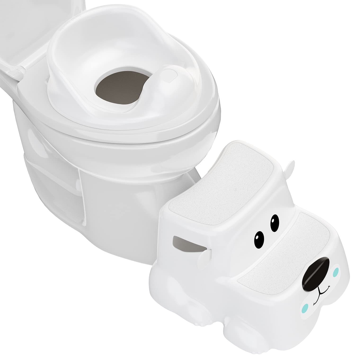 Squatty Potty Kids Toilet Step Stool Set, Potty Pet Bear Cub Base with Training Seat