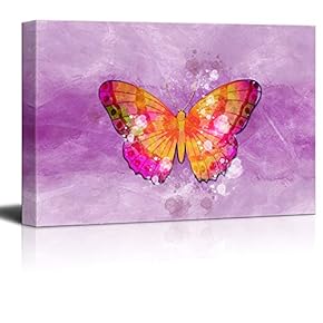 Canvas Wall Art Gorgeous Colorful Butterfly Pictures Home Wall Decorations for Bedroom Living Room Paintings Canvas Prints Framed - 12x18 inches
