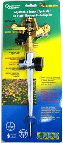 QVS 423039 Aluminum and Zinc Adjustable Full or Part Circle Impact Sprinkler, 1/2-Inch, Black
