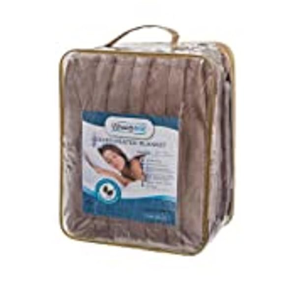 BEAUTYREST HEATED PLUSH ELECT ELECTRIC BLANKET WITH 20 HEAT LEVEL SETTING CONTROLLERS EQUIP WITH SECURE COMFORT TECHNOLOGY AND 10 HOURS AUTO SHUT OFF, TWIN: 62X84, MINK,BR54-0517