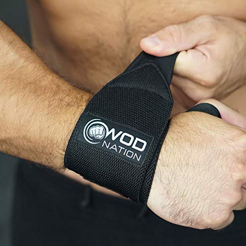 WOD Nation Wrist Wraps Weightlifting - Weight Lifting Wrist Wraps for Men & Women (12" or 18") (12 Inch - Black) - Thumbnail 2