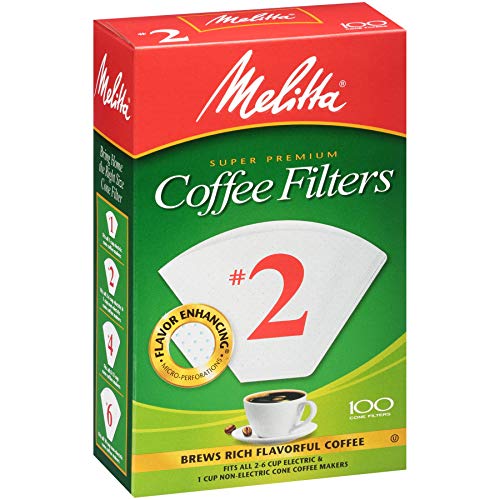 Melitta 2 Cone Coffee Filters, White, 100 Count Pricepulse