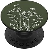 Cute Wildflower Cottagecore Floral Flower Olive Green PopSockets Adhesive PopGrip