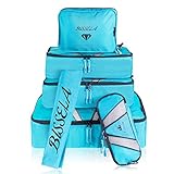 Packing Cubes 6 Piece Premium Set - Includes Laundry Bag and Hanging Toiletry Bag