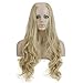 SARLA Dirty Blonde Clip in Half Wigs Long Curly U Part Full Head Synthetic Hairpiece for Women Heat Friendly Fiber 26 Inch