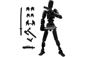 Binvin 3D Printed T13 Action Figures Titan 13 Action Figure, Multi-Jointed Robot Movable N13 Action Figure, Lucky Nova 13 Action Figure, Action Figure Dummy 13 Action Figure (Black)