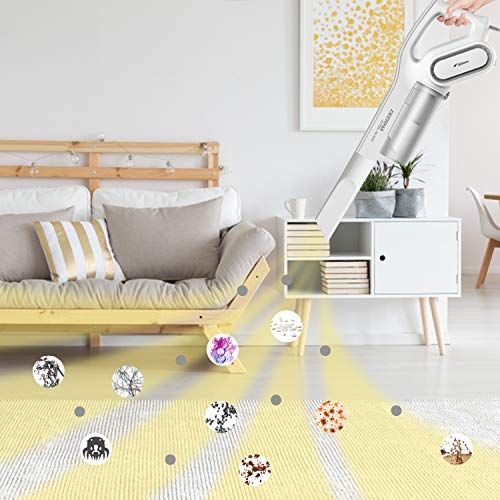 3 in 1 Deerma 15Kpa Handheld Stick Vacuum Cleaner with 600W Motors Powerful Suction, Lightweight Hardwood Floor Vacuum with HEPA Filter for Carpet, pet Hair, Rugs,Curtain