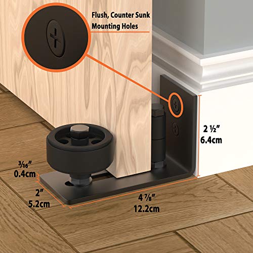 Island Hardware Barn Door Floor Guide Black Adjustable Wall Mount Barn Door Stopper Stay