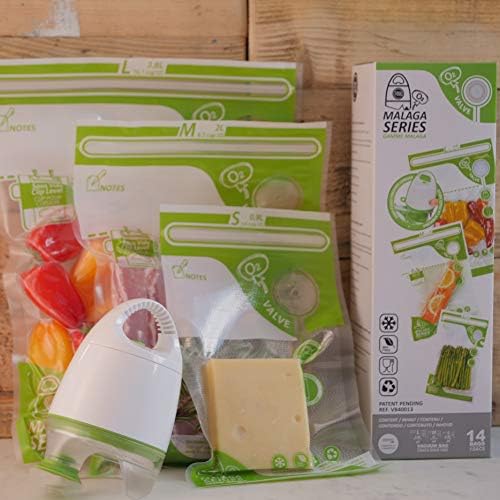 FOSA Vacuum Seal Food Storage System Reusable Zipper Bag Set with