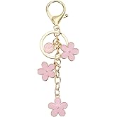 MECCANIXITY Initial Letter Keychain, Cute Flower Keychain Alphabet Keychain Charm for Women Girls