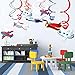 Packingmaster 30Ct Airplanes Hanging Swirl Home Decorations for Airplane Themed Birthday Baby Shower Party Supplies