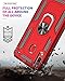 BestShare for Samsung Galaxy A30 / A20 Case & Tempered Glass Screen Protector, Rugged Hybrid Armor Anti-Scratch Shockproof Kickstand Cover Compatible Magnetic Car Mount Grip, Red