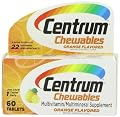 Centrum Chewable Multivitamin, Orange Flavored, 60 Tablets