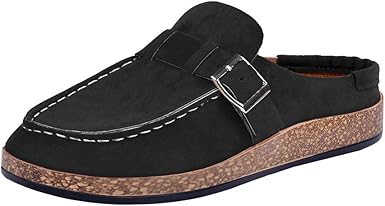 suede slip on clogs