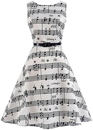 Girl's Sleeveless Vintage Style Floral Print A-line Dress with Belt