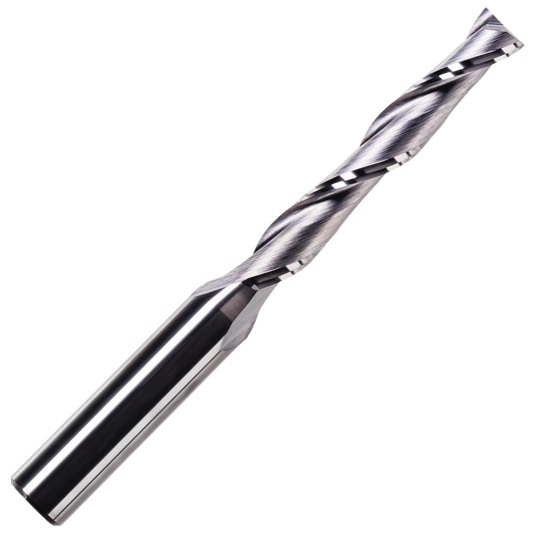 5mm x 32mm Flute x 1/4" Shank Solid Carbide Spiral 2 Flute Up Cut Router Bit for Wood, Hard Wood, PVC & Acrylic (5mm x 32mm Flute) — image 1