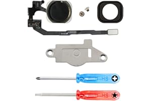MMOBIEL Home Button Compatible with iPhone 5s 2013 - Flex Cable Connector - Replacement - Incl. Screwdrivers - Black