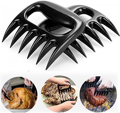 Meat claws, Shredder Claws, Pork Claws, Shredder claws, RUZINIU Grill Sense Food Safe Full Size , Essential for BBQ Pros, Heat Resistant, Dishwasher Safe (Black)- 2 PCS