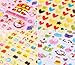 4 Sheets Cute Lovely 3D DIY Decorative Puffy Adhesive Sticker Tape / Kids Craft Scrapbooking Sticker Set for Diary, Album