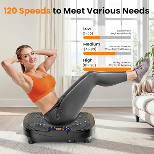 DMG Vibration Plate Exercise Machine, Lymphatic Drainage Machine for Weight Loss, Full Body Workout Vibrate Fitness Platform, Helps Toning Shaping Wellness Home Gyms Workout