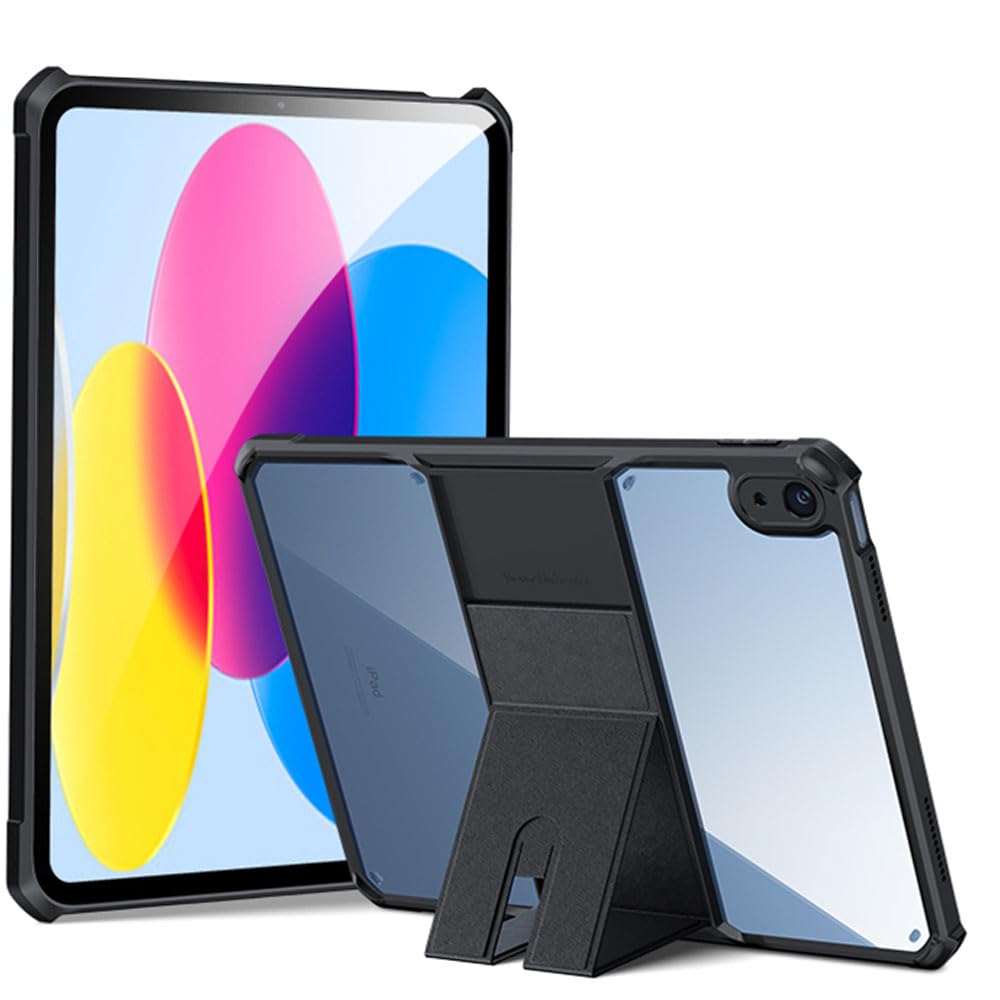 TECHGEAR Tough Case for Apple iPad Air 11" 2025/2024, Air 10.9" (iPad Air 2020 4th / 2022 5th Generation) Slim Hybrid Tough Rugged Protective Bumper Case & Stand, Heavy Duty Protection Clear Back