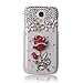 Galaxy S4 Mini Case, Mini-Factory Red Samsung Galaxy S4 Mini I9190 Bling Crystal Pearl Diamante Love Diamond Rose Diamond Case Cover Design for Girls (Fits: Samsung Galaxy S4 Mini / i9190)