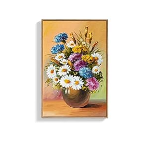 Framed Canvas Wall Art for Living Room, Bedroom Colorful Flower Canvas Prints for Home Decoration Ready to Hang - 16x24 inches