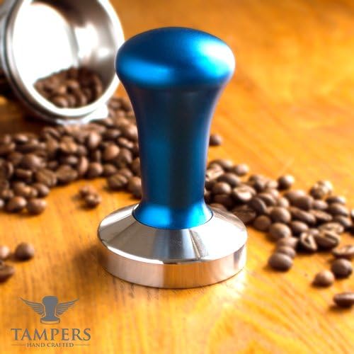 Premium Espresso Coffee Tamper with Stainless Steel Base (Blue)