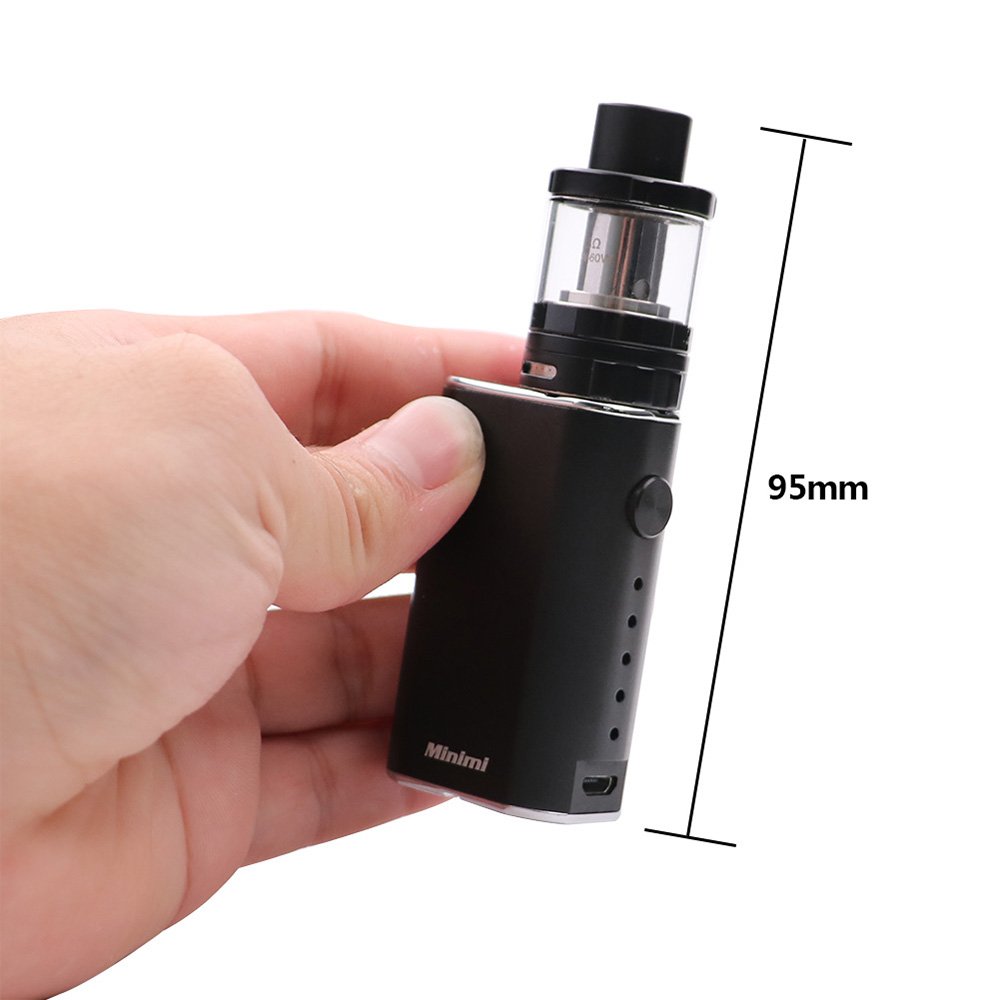Starter kit sigaretta elettronica con batteria ricaricabile incorporata da 1400 mAh, Cig E portatile ultra con serbatoio RTA a riempimento massimo, senza nicotina, senza E-Liquid (nero)