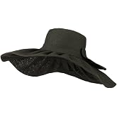 Jeanne Simmons Women's Woven Paper Bow Hat | Wide brim, acrylic, thick flexible durable feel, spring summer wear, one size, hand wash only